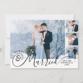 新婚5枚写真のクリスマスカード 結婚のご挨拶 シーズンカード (正面)