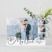 新婚5枚写真のクリスマスカード 結婚のご挨拶 シーズンカード (スタンド正面)