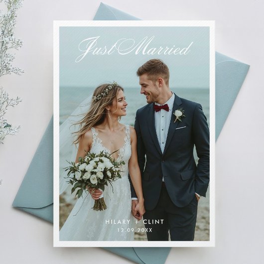 新婚 おしゃれな結婚式写真のお知らせ 招待状