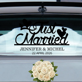 新婚 ウェディング ミニマリスト 新婚車 ウィンドウサイン