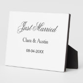 新婚 カップル名 日付 年 結婚式 シンプル フォトプラーク (側面)