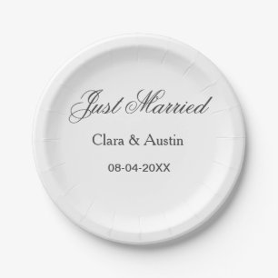 新婚 カップル名 日付 年 結婚式 シンプル ペーパープレート