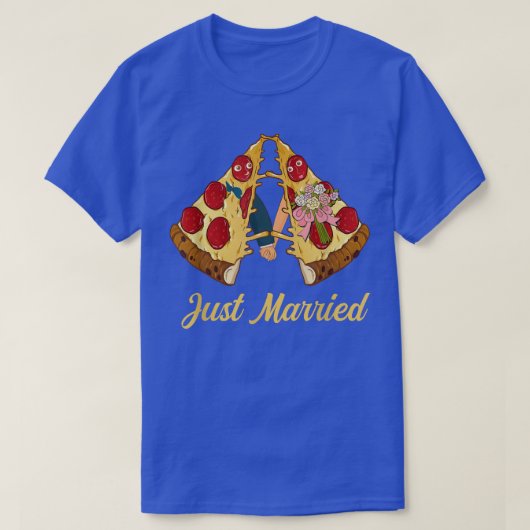 新婚 ピザ スライス ピザ好き 食べ物好き Tシャツ (デザイン正面)