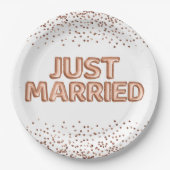 新婚 ローズゴールド ウェディング バルーン ペーパープレート (正面)