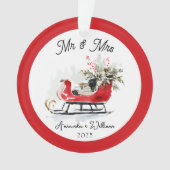 新婚 初めてのクリスマス + ハウスウォーミング Mr + Mrs オーナメント (正面)