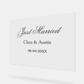 新婚＋夫婦名＋日付＋年＋結婚式 アクリルサイン (傾斜)