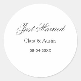 新婚+夫婦名+日付+年+結婚式 ラウンドシール