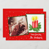 新婚、当社の初めてのクリスマス+写真 シーズンカード (正面/裏面)