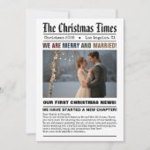 新婚 私たちの初めてのクリスマス 新聞風写真カード シーズンカード (正面)