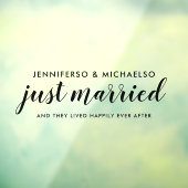 新婚 結婚式の車 ウィンドウサイン (シート3)