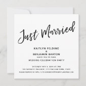 新婚 結婚式 披露宴 カジュアル 手書き 招待状 (正面)