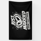 新婚 - 結婚 ハネムーン カップル - 結婚しました 横断幕 (縦)