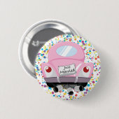 新婚,結婚+自動車,漫画+結婚+自動車,結婚 缶バッジ (正面&裏面)