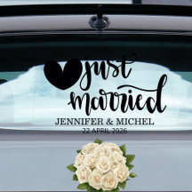 新婚 結婚 黒いハートの車