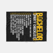 新婚  花婿  面白い  結婚前の最後の夜  チェックリスト フリースブランケット (正面(横))