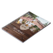 新婚BUCKET LISTフォトパープル素朴フローラ ノートブック (左側)