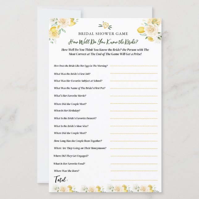 新婦おもしろいブライダルシャワーゲーム (正面)