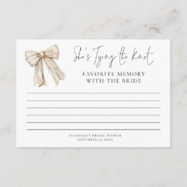 新婦お気に入りの付きメモリークリーム弓ブライダルシャワー カード