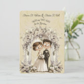 新婦お洒落の結婚アーチ 招待状 (スタンド正面)