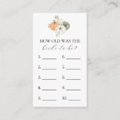 新婦がブライダルシャワーのゲームカード エンクロージャーカード (正面)