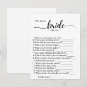新婦が一番よく知っている人は誰? 結婚前のお祝いパーティーのゲーム ポストカード (正面/裏面)