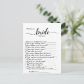 新婦が一番よく知っている人は誰? 結婚前のお祝いパーティーのゲーム ポストカード (スタンド正面)