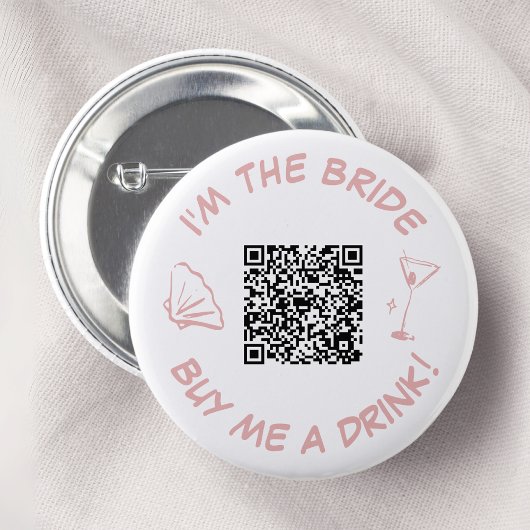 新婦です 私に飲み物を買ってください QRコードです 缶バッジ