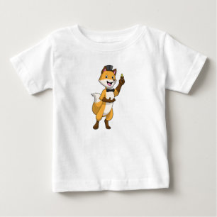 新婦としてタキシードと指輪の狐 ベビーTシャツ