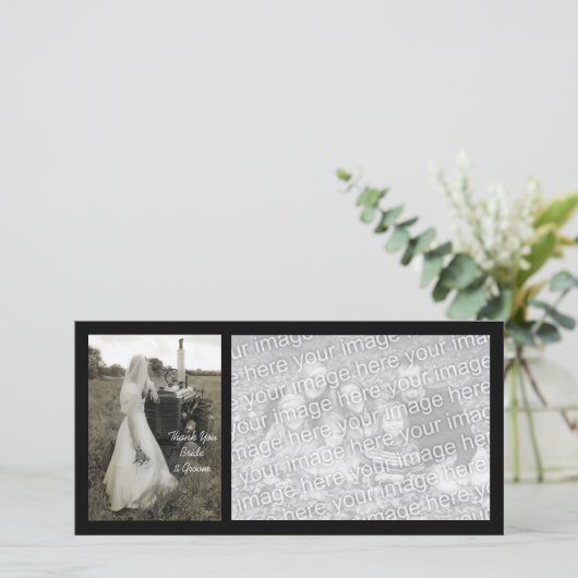 新婦とトラクターの国の結婚式ありがとう サンキューカード (スタンド正面)