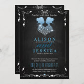 新婦と新婦 - 二人の新婦の結婚式 - レズビアン 招待状 (正面/裏面)