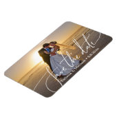 新婦と新郎がビーチで、セーブ・ザ・デート、カスタム マグネット (左側)