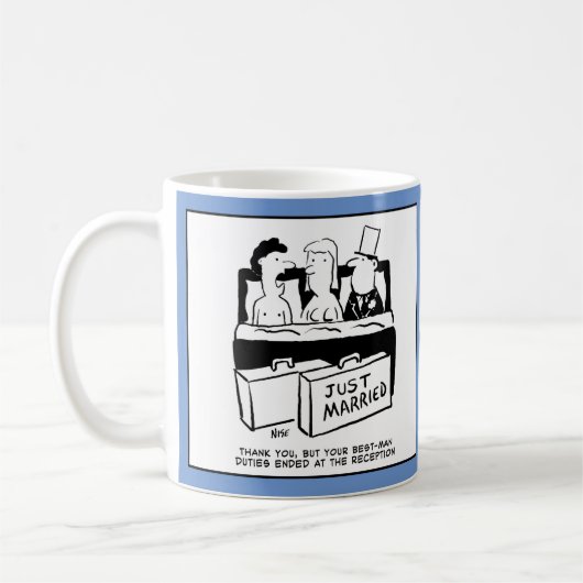 新婦と新郎が寝ているベッドに最高の男が一緒に入っている コーヒーマグカップ (左)