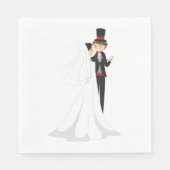 新婦と新郎が踊る スタンダードランチョンナプキン (正面)