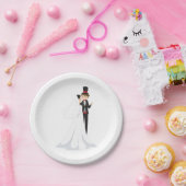 新婦と新郎が踊る ペーパープレート (パーティー)