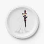 新婦と新郎が踊る ペーパープレート (正面)