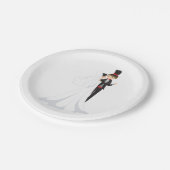 新婦と新郎が踊る ペーパープレート (アングル)