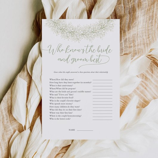 新婦と新郎のことを一番よく知っているのは誰？ 結婚式ゲーム チラシ