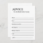 新婦と新郎のためのミニマルなアドバイス (正面/裏面)