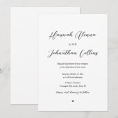 新婦と新郎の教会式 招待状 (正面/裏面)