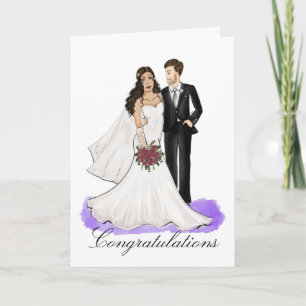 新婦と新郎の結婚おめでとうございます カード