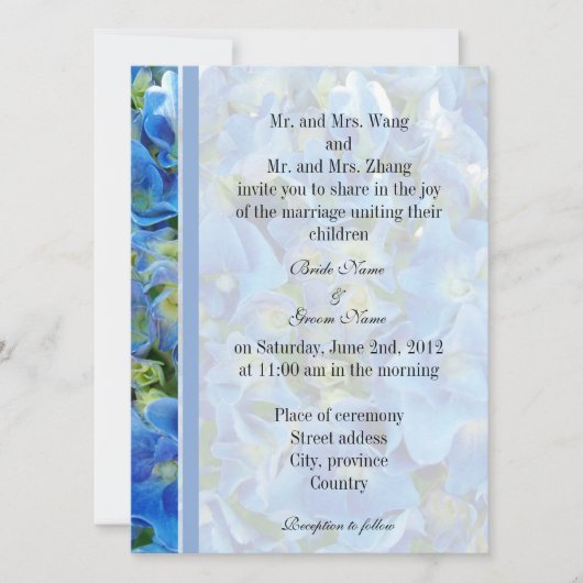 新婦と新郎の親、結婚式の招待状 招待状 (正面)