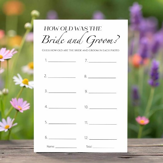 新婦と新郎はどれくらい年をとっていましたか? ブライダルシャワーの場で 招待状