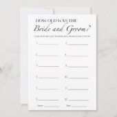 新婦と新郎はどれくらい年をとっていましたか? ブライダルシャワーの場で 招待状 (正面)