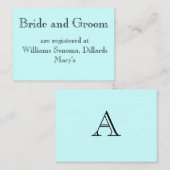 新婦と新郎は、以下に登録されています... エンクロージャーカード (正面/裏面)