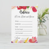 新婦と新郎へのアドバイス エキゾチック フローラル 招待状 (スタンド正面)