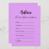 新婦と新郎へのアドバイス ラベンダー 招待状 (正面/裏面)