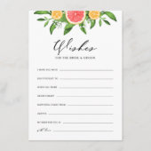 新婦と新郎へのリンゴとグレープフルーツの願い エンクロージャーカード (正面)