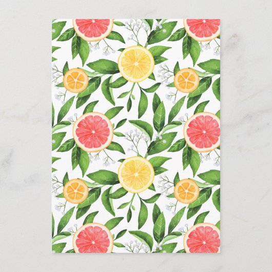 新婦と新郎へのリンゴとグレープフルーツの願い エンクロージャーカード (裏面)