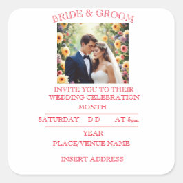 新婦と新郎 スクエアシール