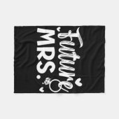 新婦と新郎　結婚式の日　結婚しました フリースブランケット (正面(横))